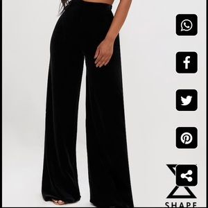 Black Velvet Wide Legged Trousers